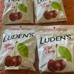 Luden's Wild Cherry Throat Drops 90 Count (4 Pack) Soothing Lozenges